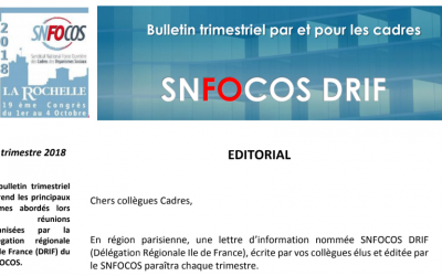 Délégation Régionale d’Ile de France du SNFOCOS parution d’un bulletin trimestriel