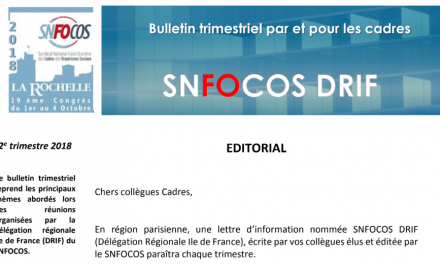 Délégation Régionale d’Ile de France du SNFOCOS parution d’un bulletin trimestriel